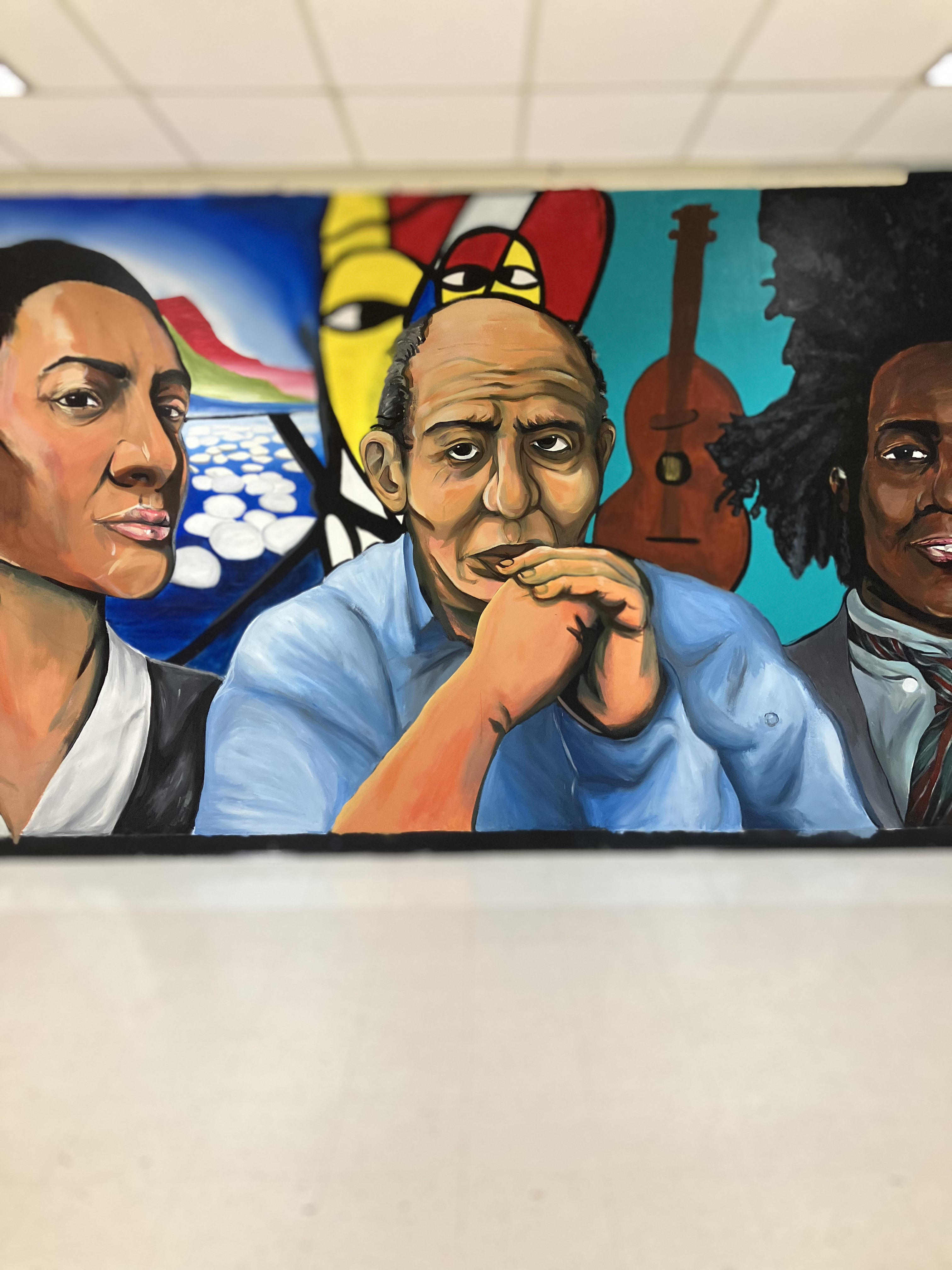 Pablo Picasso as painted on the Wall of Artists mural at Western High School